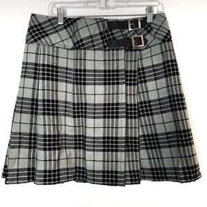 Kilt Experts WOMEN'S GREY HIGHLANDER TARTAN KILT Size 32 Plaid Mini Preppy